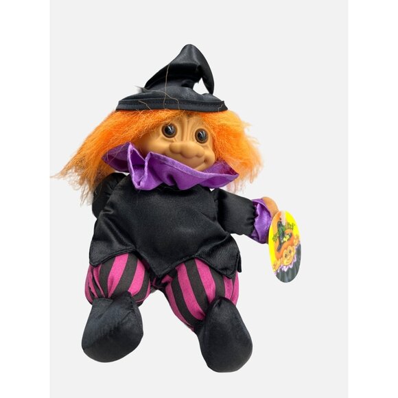 Russ Troll Witch Softie 7" Doll #3857 Orange Hair Halloween Original Tag - Picture 1 of 7